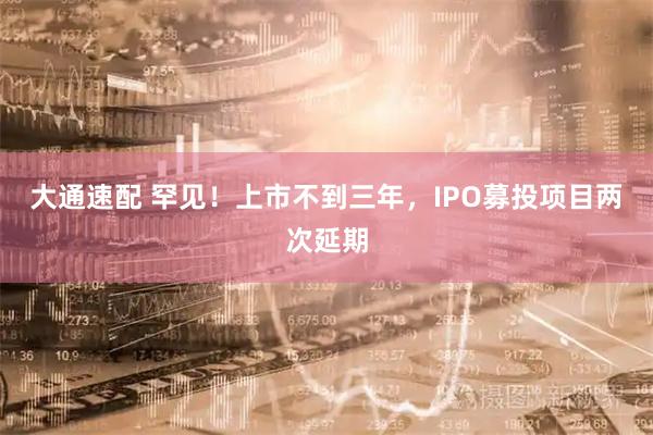 大通速配 罕见！上市不到三年，IPO募投项目两次延期