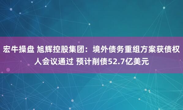 宏牛操盘 旭辉控股集团：境外债务重组方案获债权人会议通过 预计削债52.7亿美元